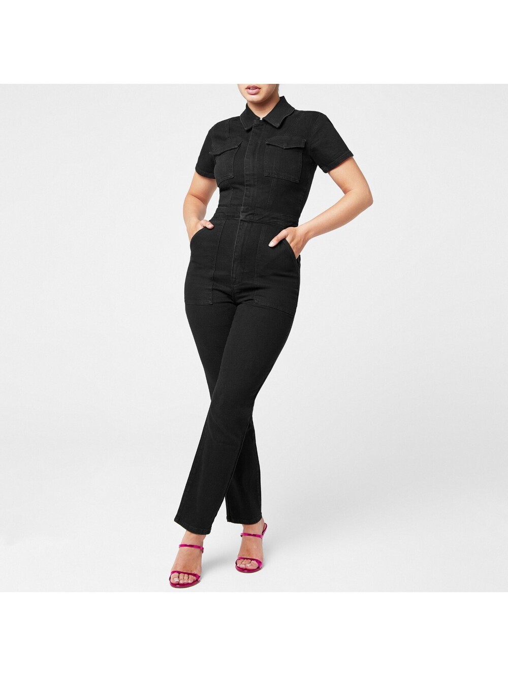 Good American Fit For Success Jumpsuit XL  in Black